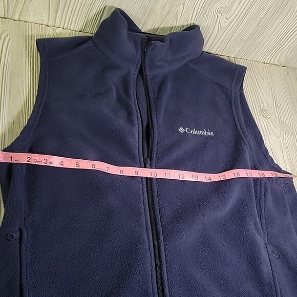 Columbia Navy Blue Full Zip Fleece Vest Mens Size Medium - Picture 6 of 8